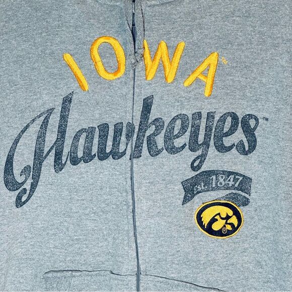 Iowa Hawkeyes Gray Hoodie Sweatshirt - Picture 3 of 5